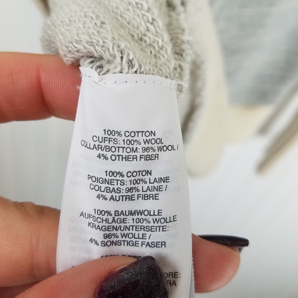 J. Crew Gray Sweatshirt Cream Sweater Tipped Shirt - Picture 6 of 7